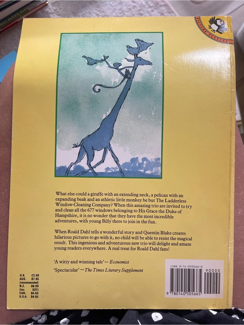 The Giraffe and the Pelly and Me - Yellow and Green Cover